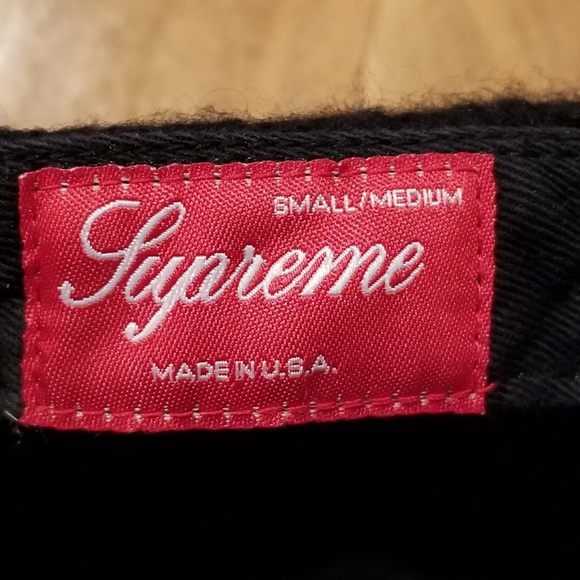 Supreme Hat Size S/M Black Panel Cable Knit Made USA Vintage Stretch Fit - Picture 7 of 8